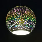 3D Fireworks Glass Pendant Light, Colorful LED, Adjustable Chain, Kitchen