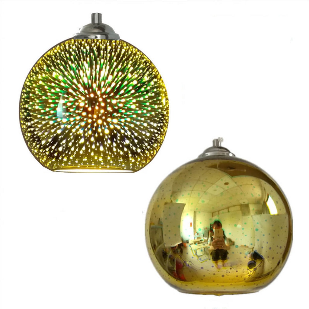 3D Fireworks Glass Pendant Light, Colorful LED, Adjustable Chain, Kitchen