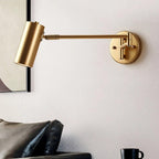 Swing Arm Wall Sconce, Adjustable Iron LED, Gold Black, Reading Bedside Light