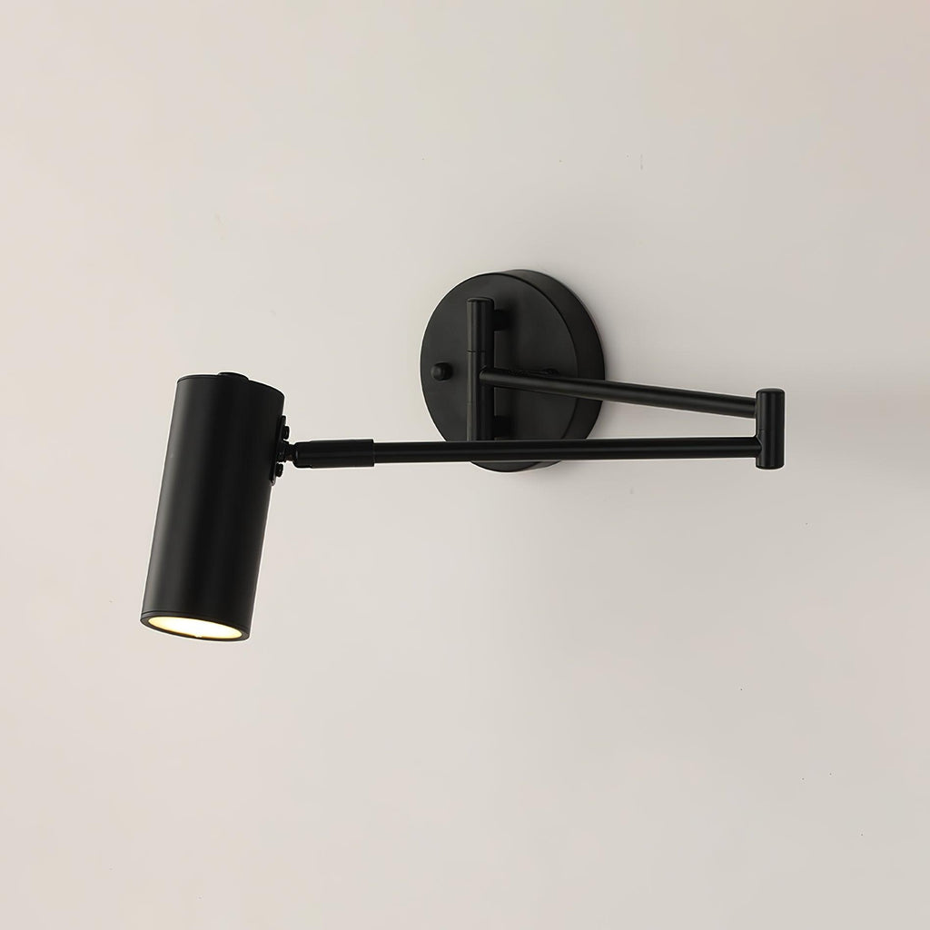 Swing Arm Wall Sconce, Adjustable Iron LED, Gold Black, Reading Bedside Light