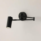 Swing Arm Wall Sconce, Adjustable Iron LED, Gold Black, Reading Bedside Light