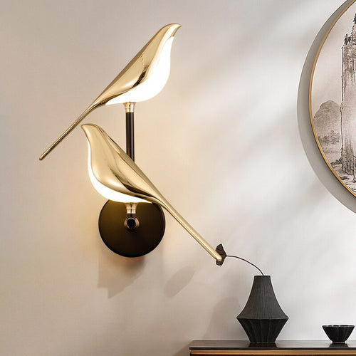 Bird Wall Sconce, Adjustable Brightness LED, Magnetic Modern Accent Light