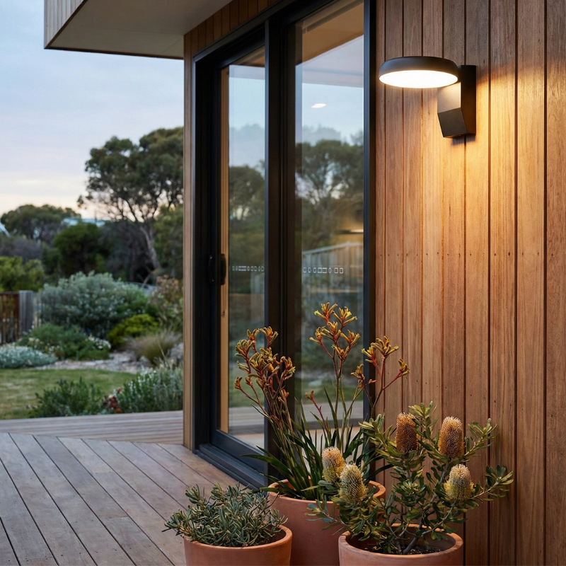 Outdoor Wall Sconce, IP65 Adjustable LED, Square Round, Aluminum