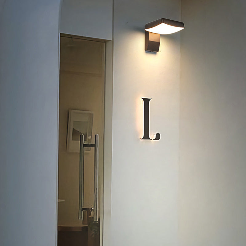 Outdoor Wall Sconce, IP65 Adjustable LED, Square Round, Aluminum