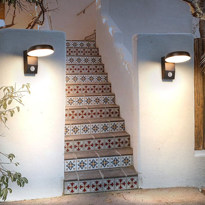 Outdoor Wall Sconce, IP65 Adjustable LED, Square Round, Aluminum