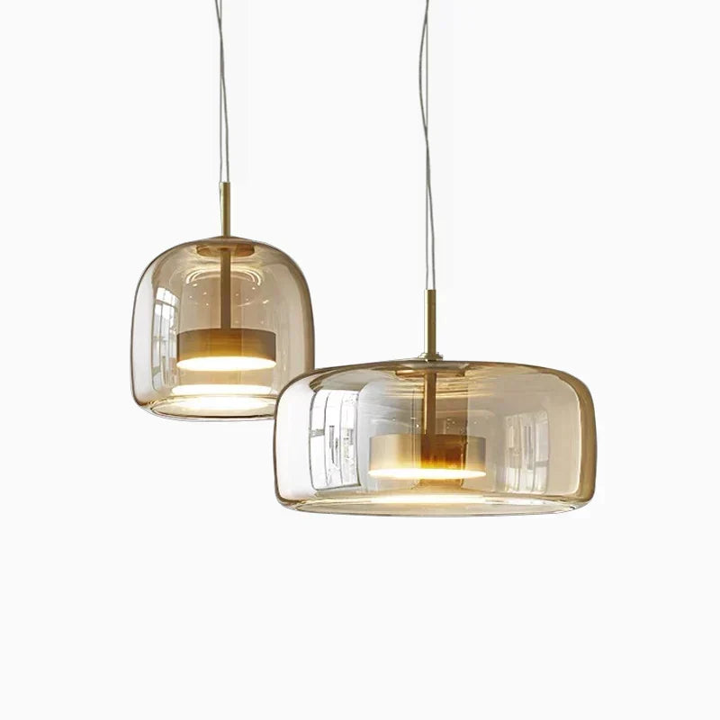 Modern Glass Pendant Light, LED Hanging Ceiling Lamp, Warm Kitchen Island