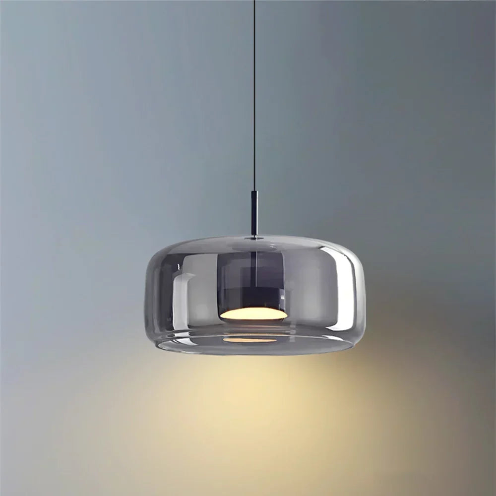 Modern Glass Pendant Light, LED Hanging Ceiling Lamp, Warm Kitchen Island