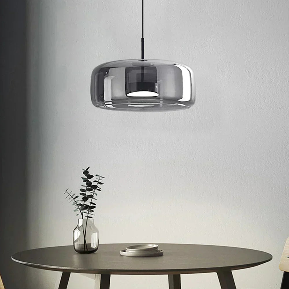 Modern Glass Pendant Light, LED Hanging Ceiling Lamp, Warm Kitchen Island