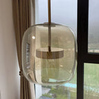 Modern Glass Pendant Light, LED Hanging Ceiling Lamp, Warm Kitchen Island