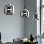 Modern Glass Pendant Light, LED Hanging Ceiling Lamp, Warm Kitchen Island