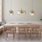 Modern Glass Pendant Light, LED Hanging Ceiling Lamp, Warm Kitchen Island