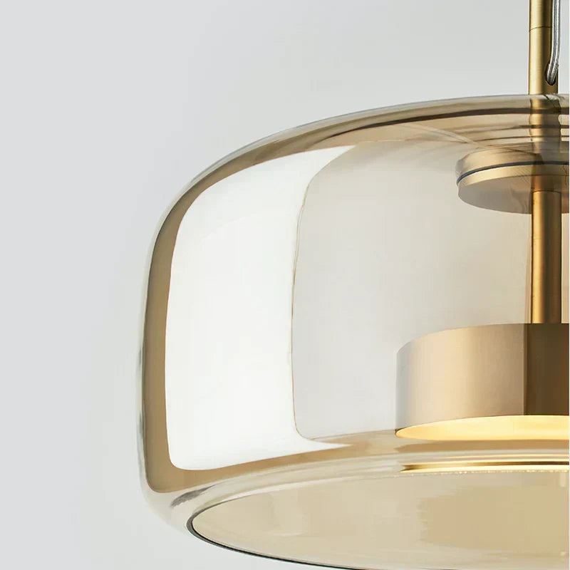 Modern Glass Pendant Light, LED Hanging Ceiling Lamp, Warm Kitchen Island