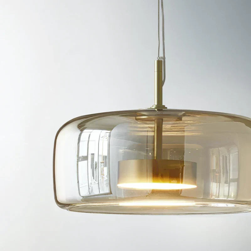 Modern Glass Pendant Light, LED Hanging Ceiling Lamp, Warm Kitchen Island