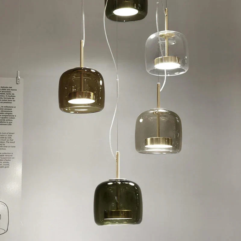 Modern Glass Pendant Light, LED Hanging Ceiling Lamp, Warm Kitchen Island