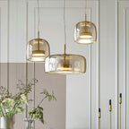 Modern Glass Pendant Light, LED Hanging Ceiling Lamp, Warm Kitchen Island
